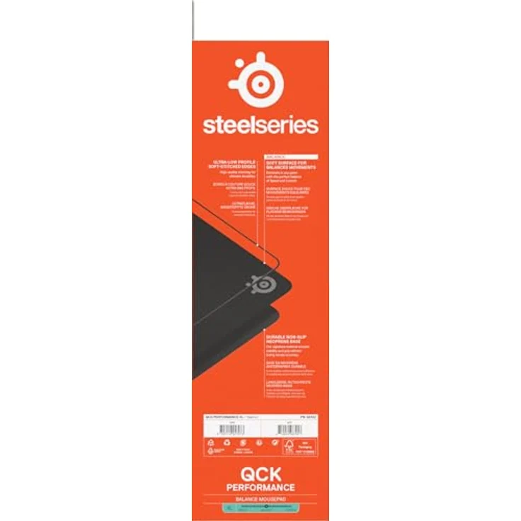 SteelSeries QcK Performance Balance XL Mauspad - Gaming-Mauspad, rutschfeste Basis, 900 x 400 mm, schwarz – Bild 15