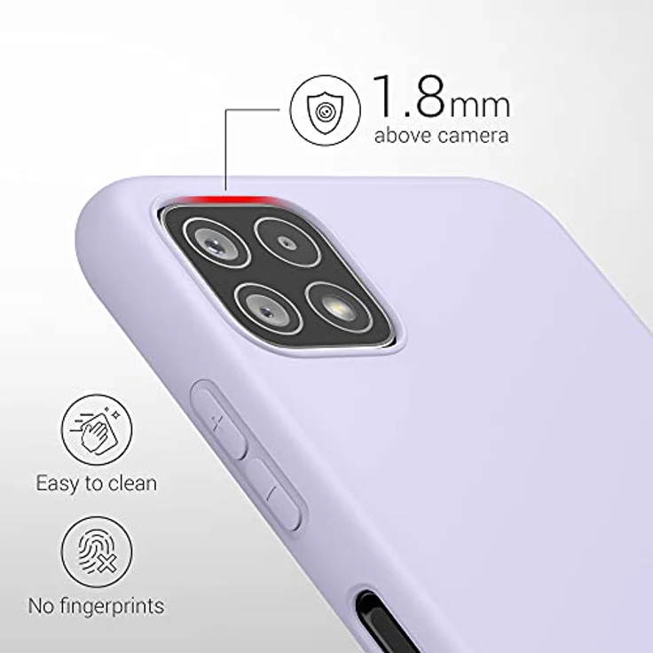 kwmobile Hülle kompatibel mit Samsung Galaxy A22 5G - weiches TPU Silikon Case für kabelloses Laden - Lavendel – Bild 3