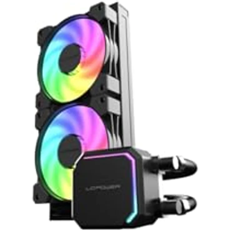LC-Power LC-CC-240-B-ARGB, CPU Wasserkühler mit 240 mm Radiator und ARGB-Beleuchtung, Schwarz – Bild 2