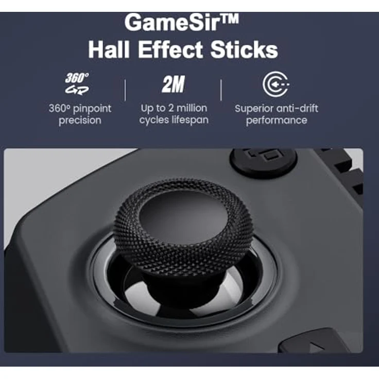 GameSir X5s, Bluetooth Gaming Controller für Switch 2/Android/iOS/PC, mit Hall Effekt Joystick, Dual HD Rumble Motoren, Turbo Funktion, leicht und mobil – Bild 4