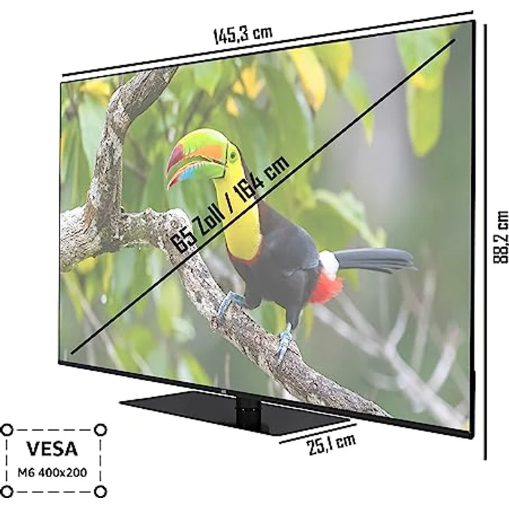 JVC LT-65VU6355 65 Zoll Fernseher / Smart TV (4K Ultra HD, HDR Dolby Vision, Triple-Tuner, Bluetooth, Dolby Atmos) [2023] – Bild 3