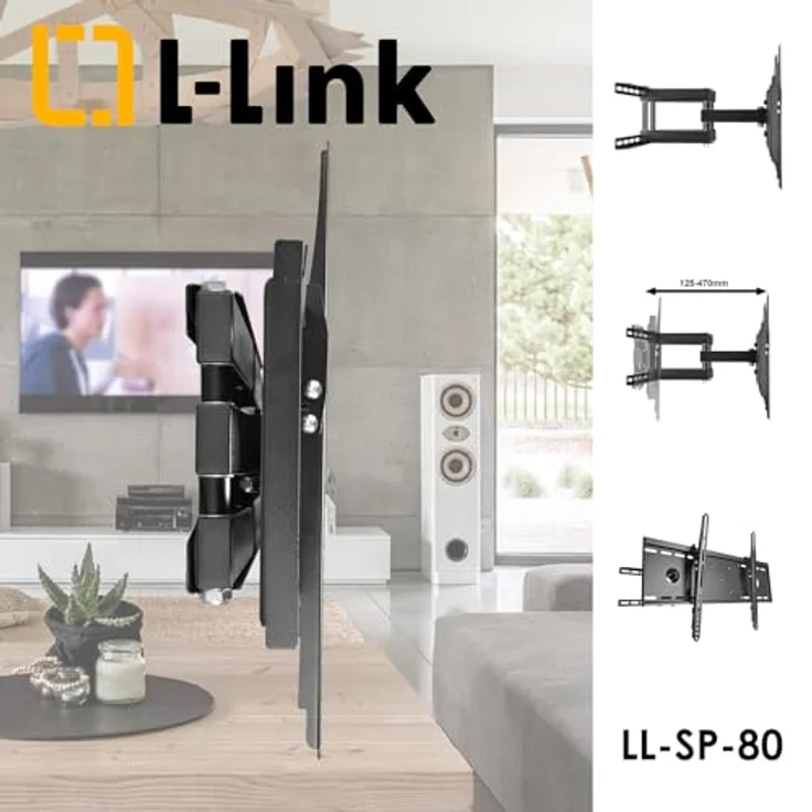 L-Link LL-SP-80, TV-Halterung für 32"/80" Fernseher, VESA 600x400, max. 40kg – Bild 4