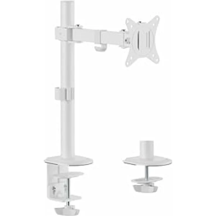 Equip 650166 17"-32" Gelenk-Monitor-Tischhalterung, weiß, Montagemöglichkeit: Klemme (10–85 mm) / Tülle (10–40 mm), Max. Tragkraft: 9Kg, Max. VESA: 100x100, Bildschirmdrehung: 360°