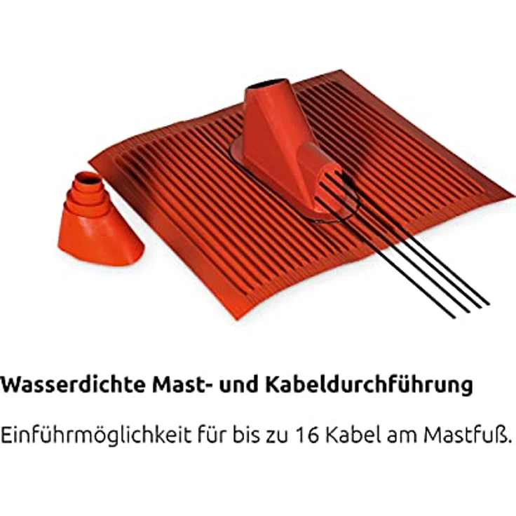 TechniSat Alu Dachziegel Set (mit Gummitülle zur wasserdichten Mast- und Kabeldurchführung 450 x 500mm) ziegelrot – Bild 6