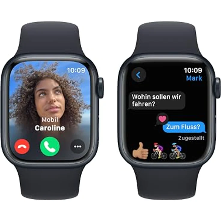 Apple Watch Series 9 GPS, 41 mm Aluminiumgehäuse Mitternacht, Sportarmband Mitternacht – S/M – Bild 4
