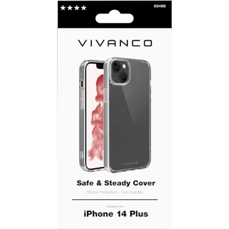 Vivanco Safe and Steady Backcover Apple iPhone 14 Plus Transparent - Stoßfestes und sicheres Schutzcover – Bild 4