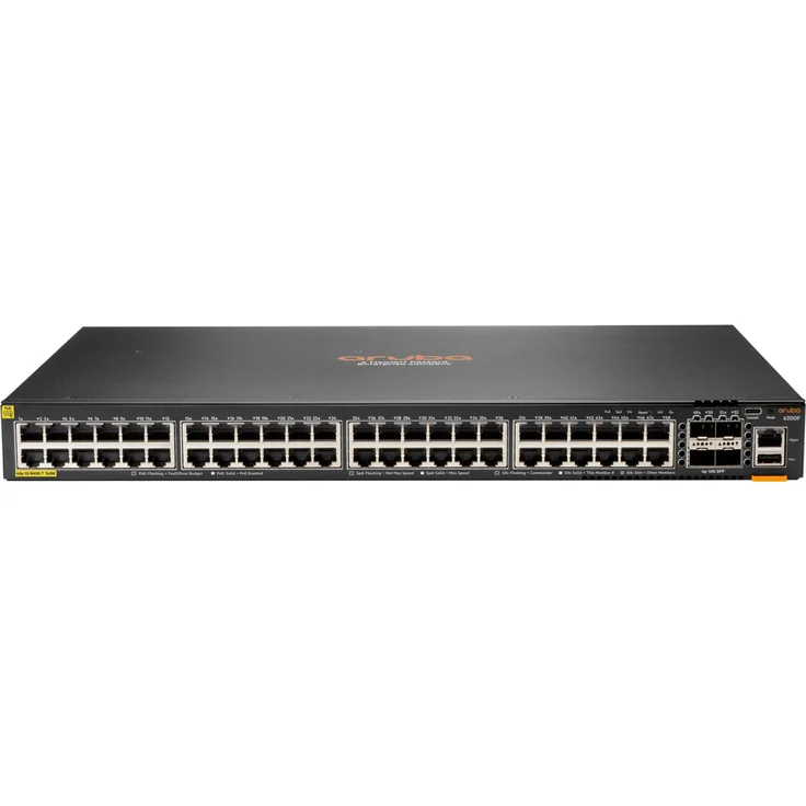 Aruba HPE Aruba Networking CX 6200F 48G Class-4 PoE 4SFP+ 740W Switch (EN) (48 Ports), Netzwerk Switch