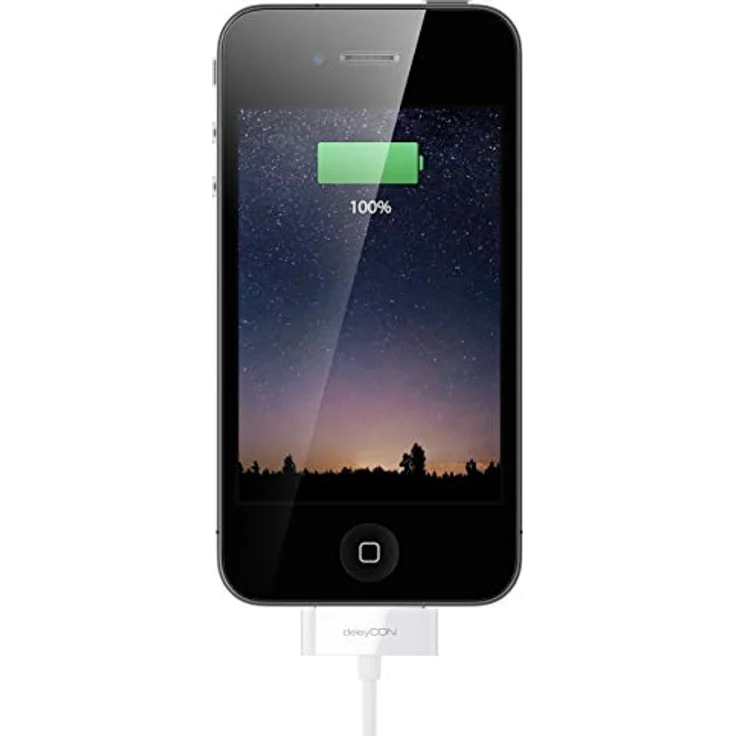 deleyCON 30-Pin USB Ladekabel Dock Connector, 0,5m, kompatibel mit iPhone 4s/4/3Gs/3G, iPad, iPod - Weiß – Bild 6