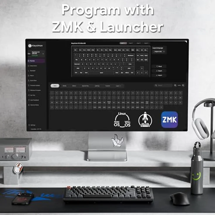 Keychron V3 Ultra TKL, Kabellose mechanische Tastatur mit ZMK Custom 8K Polling Rate, 2,4 GHz/Bluetooth/Wired, RGB-Hintergrundbeleuchtung, Silk POM Brown Switch, Hot-Swappable für Mac – Bild 3