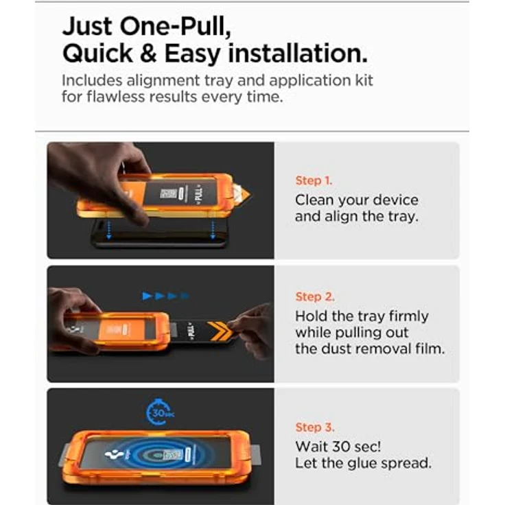 Spigen AlignMaster S Panzerglas Schutzfolie für iPhone 17 Pro Max, automatisches Ausrichtungs-Installationsset, ultrascharfe Klarheit, hoher Kratzschutz – Bild 4