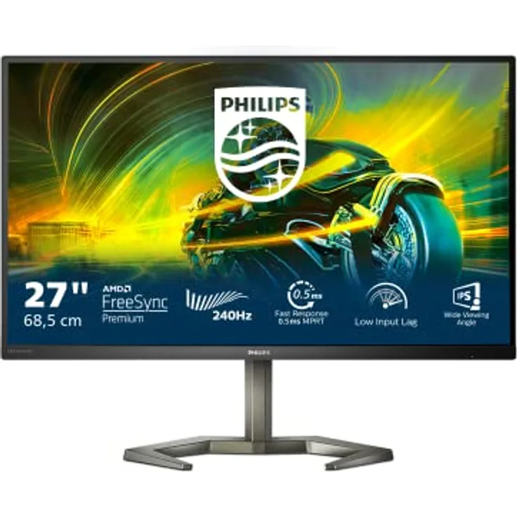 PHILIPS Evnia 27M1N5200PA - 27 Zoll FHD Gaming Monitor, FeeSync Premium (1920x1080, 240 Hz, 0,5 ms, DisplayPort, HDMI, USB Hub) schwarz