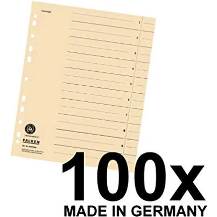 Falken Trennblätter 80001845, A4, chamois, 180g/m² Karton, 100 Stück – Bild 2
