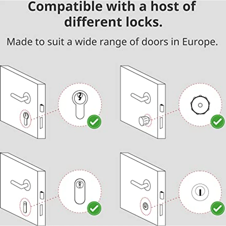 SwitchBot Smart Lock, Bluetooth elektronisches Türschloss, intelligentes Türschloss für das Öffnen der Türen ohne Austausch zu müssen, kompatibel mit WiFi Bridge (separat erhältlich), Schwarz – Bild 3