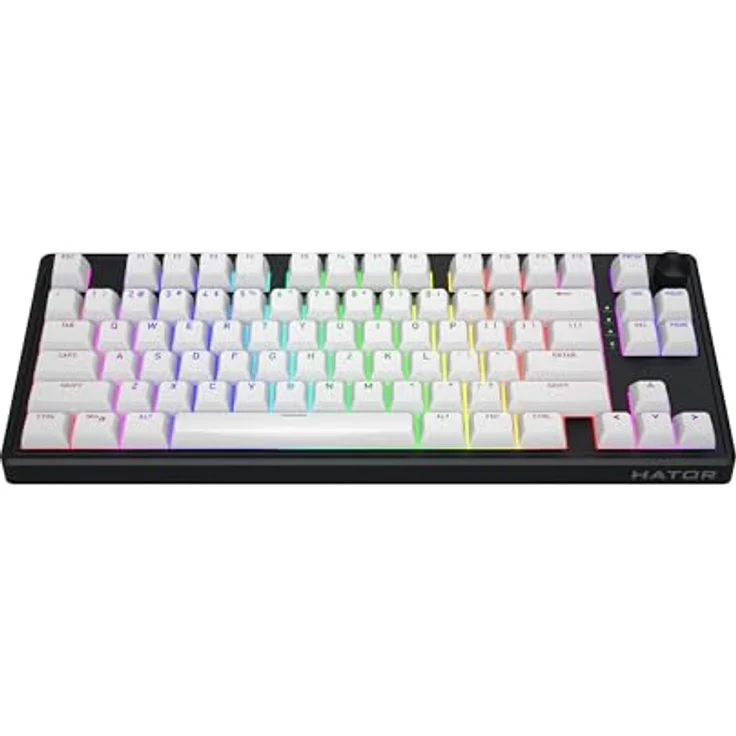 HATOR Skyfall Wireless 80, Mechanische Tastatur mit RGB-LED, USB + RF Wireless + Bluetooth, Schwarz-Weiß, Hot-Swap-Schalter – Bild 2