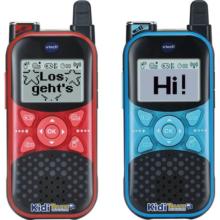 Vtech® Walkie Talkie KidiTalkie Explorer, (Set, 2-St), mit Taschenlampe, lustigen Stimmverzerreffekten, LCD-Bildschirm – Bild 1