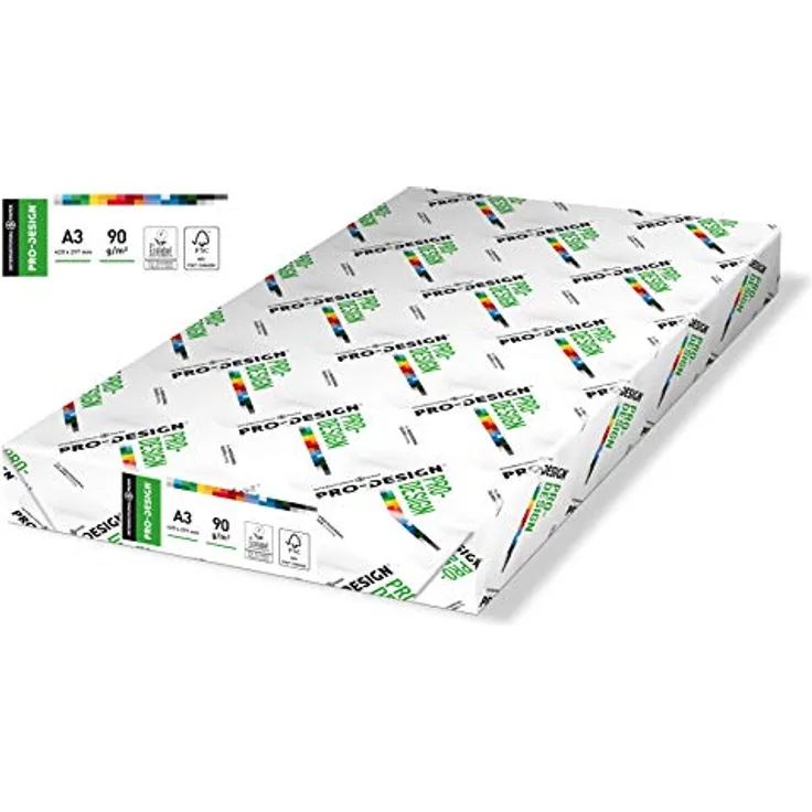 Pro Design 10260059051 Farblaserpapier, A3, 90 g, 500 Blatt, weiß