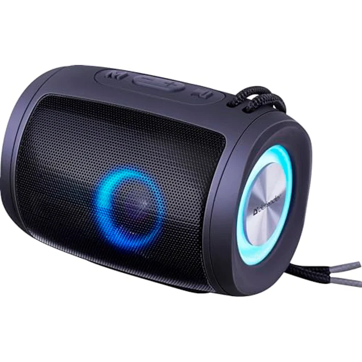Defender Enjoy S200, Tragbarer 5W Bluetooth Lautsprecher mit TWS, LED-Licht, FM-Radio, USB, MicroSD, Mikrofon und 10h Akku – Kabelloser Mini Speaker mit Griff – Bild 1