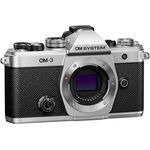OM SYSTEM OM-3 Micro Four Thirds Systemkamera, 20 MP BSI Stacked Sensor, 5-Achsen-Bildstabilisierung, spritzwassergeschützt, schwarz