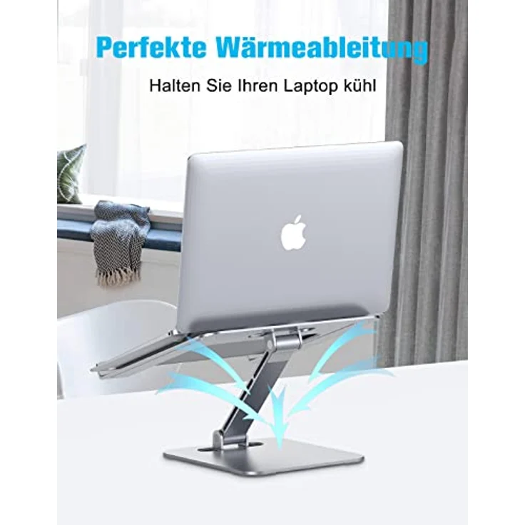 Babacom Laptop Ständer, Höhenverstellbar und Faltbar aus Aluminiumlegierung, rutschfest und stabil für Laptops von 10 bis 16 Zoll – Bild 3