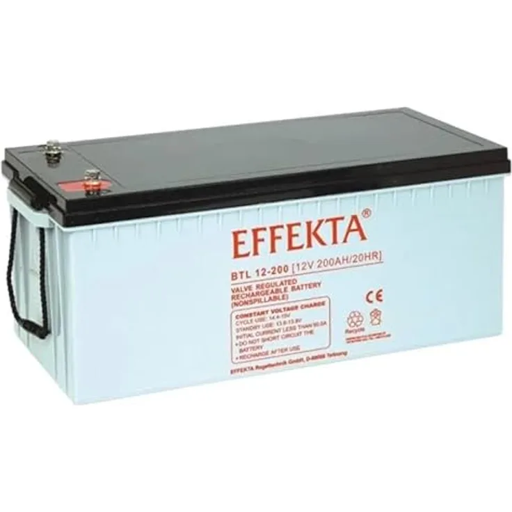 AGM BATTERIE EFFEKTA BTL12-200 / 12V 200Ah AGM Blei Akku Batterie, wartungsfrei, schlagfest, hohe Kapazität