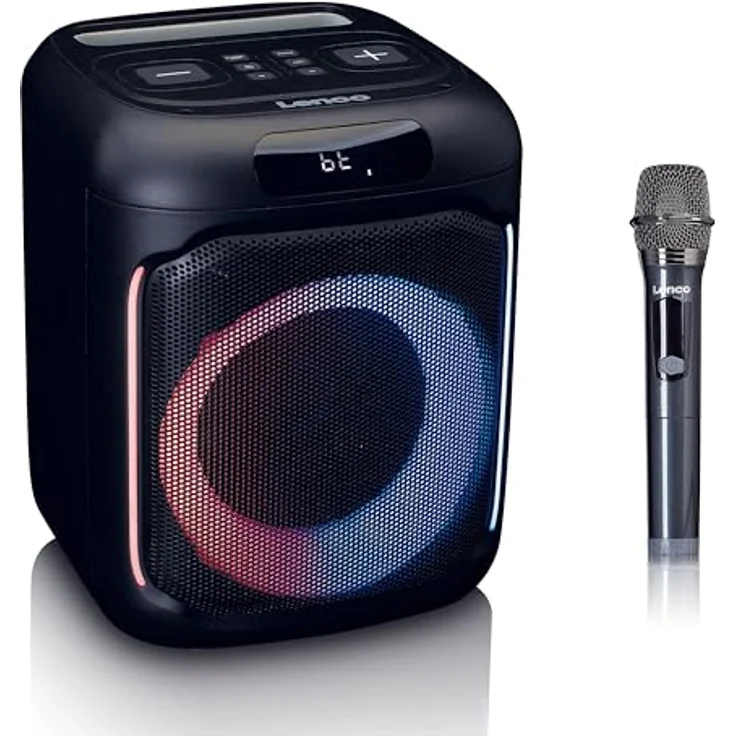Lenco PA-101BK Bluetooth Party Speaker - Tragbare Box 100W RMS, Disco Light, USB Playback - Schwarz – Bild 1