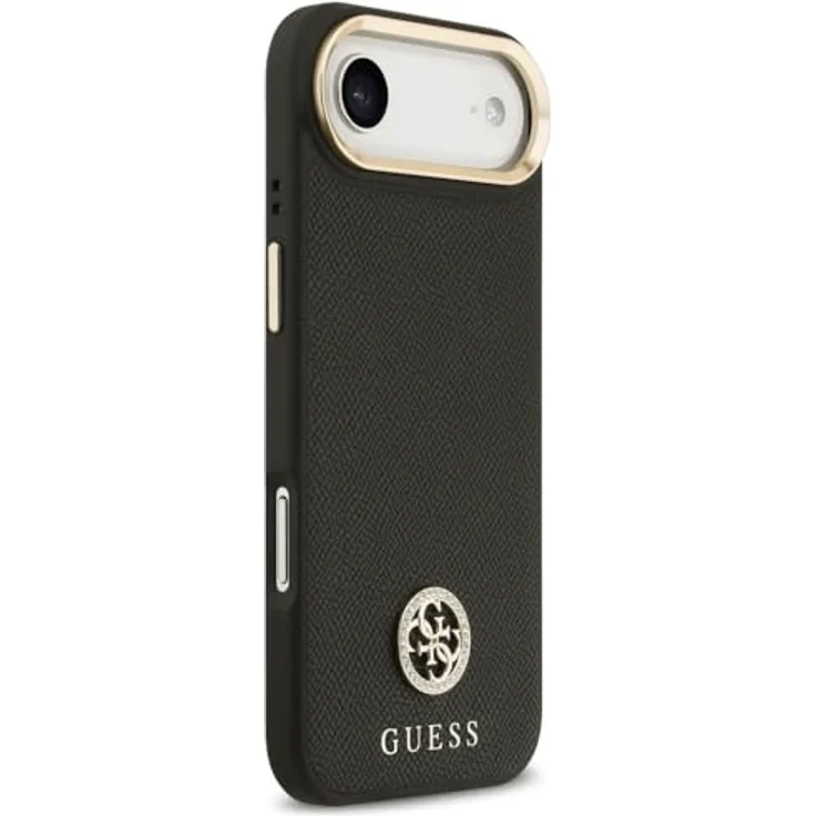 CG MOBILE Guess Grained Strass Logo Schutzhülle für iPhone 17 Air, kompatibel mit MagSafe, schwarz, TPU/PC/Kunstleder – Bild 4