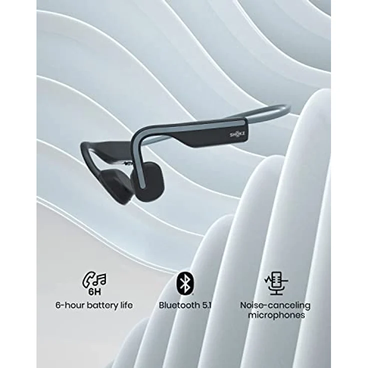 Shokz OpenMove S661GY Open-Ear-Kopfhörer, Sportkopfhörer, wasserdicht, grau – Bild 6