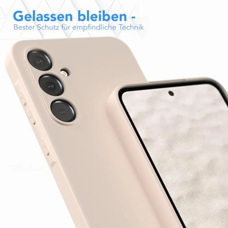 EAZY CASE Silikonhülle für Samsung Galaxy A55 - Beige, Dünn, Stoßfest mit Kameraschutz, Kratzresistent und Qi-Ladefähigkeit – Bild 4