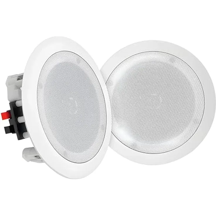 Pyle Paar 8" Bluetooth Unterputzmontage Lautsprechersystem, 2-Wege mit Polypropylen Kegel und Polymer Hochtöner, 250 Watt Stereo Sound