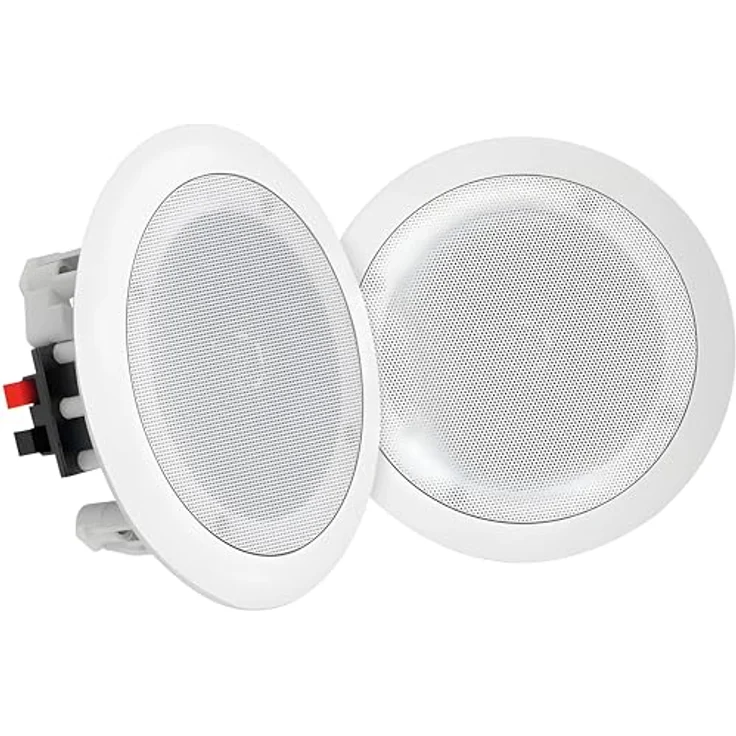 Pyle Paar 8" Bluetooth Unterputzmontage Lautsprechersystem, 2-Wege mit Polypropylen Kegel und Polymer Hochtöner, 250 Watt Stereo Sound – Bild 1