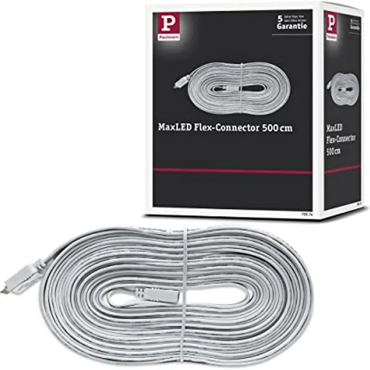 Paulmann 70574 MaxLED Verbindungskabel für LED Strip 5 m Verlängerungskabel Stripe Zubehör Überbrückung Weiß Ausgleich von Unebenheiten 5-Polig - Preisvergleich