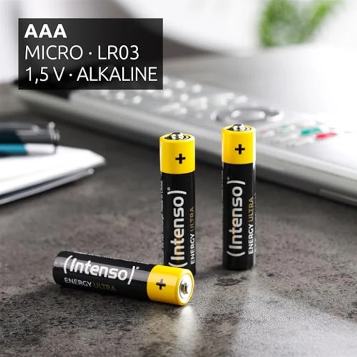 Intenso Energy Ultra AAA Micro LR03 Alkaline Batterien, 150er Pack, gelb-schwarz, hohe Leistung und Zuverlässigkeit für Elektronikgeräte – Bild 2