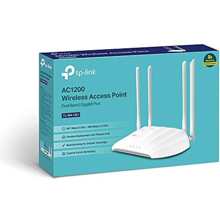 TP-Link TL-WA1201 AC1200 WLAN Dualband Access Point, 1267 Mbit/s, MU-MIMO, 4 externe Antennen, weiß – Bild 3
