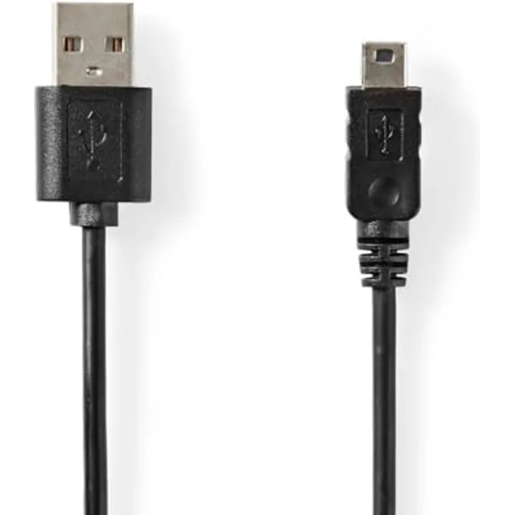 Nedis USB 2.0 Kabel, USB-A Stecker auf USB Micro B 5-Pin Female, 2.00 m, 480 Mbps, vernickelt, schwarz