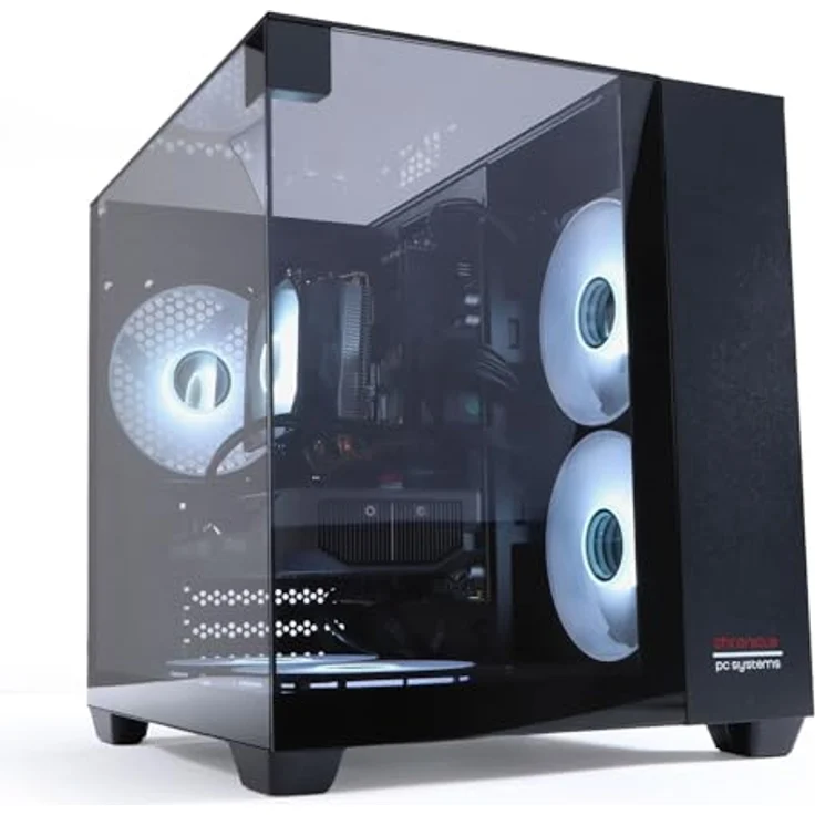 PC Store NCA Chronicle Gaming PC Triorama, Intel E5-2678v3, 12 Kerne, 16 GB RAM, 240 GB SSD, Nvidia GeForce RTX 3050, Luftkühlung, Windows 11, Schwarz – Bild 1