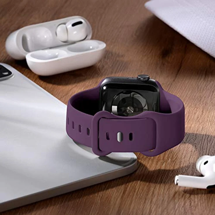 CeMiKa Silikon Sportarmband für Apple Watch 45mm 46mm 44mm 42mm 49mm, kompatibel mit iWatch Series 11-1 SE SE3, hautfreundlich, Pflaume – Bild 2