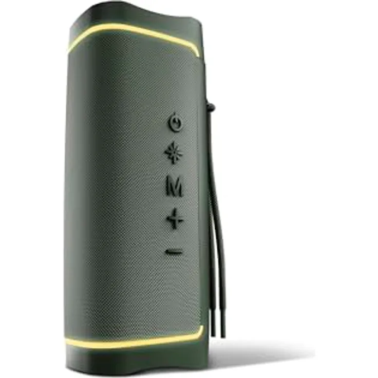 Energy Sistem Yume Eco Bluetooth-Lautsprecher (100% recycelter Kunststoff, 15 W, IPX6, TWS, MP3, Micro SD), Grün