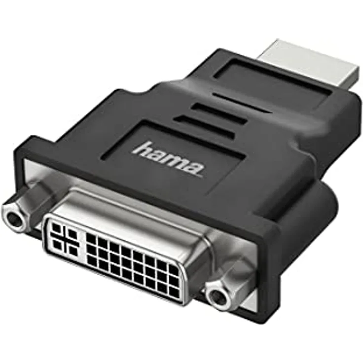 Hama HDMI auf DVI Adapter Ultra HD 4K 60 Hz (HDMI Stecker, DVI Buchse 24+5, Adapter zum Anschluss von PC, Laptop, Computer mit HDMI an Monitor, TV oder Beamer mit DVI oder umgekehrt, Konverter)