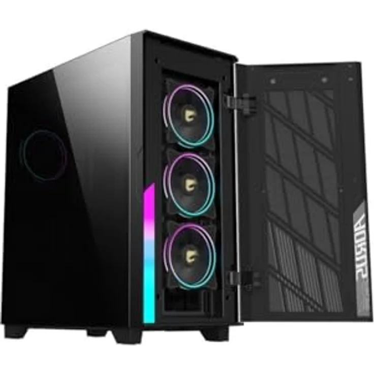 Gigabyte AORUS C500 Glass Mid Tower ATX Gehäuse, Schwarz, TG Panel, Kein Netzteil – Bild 2