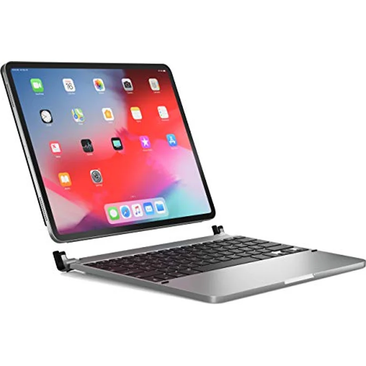 BRYDGE 12.9 Pro, Hochwertige Bluetooth Tastatur aus Aluminium, deutsches Layout QWERTZ, für das iPad Pro 12.9 (2018 & 2020), inklusive magnetischem iPad Cover, silber - Preisvergleich – Bild 2