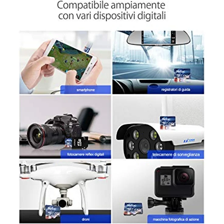 Netac 512GB Micro SD Karte, UHS-I Speicherkarte A1, U1, C10, V10, bis zu 90/10 MB/s, wasserdicht und temperaturbeständig für Kameras, Dashcam, Switch und Smartphones – Bild 5