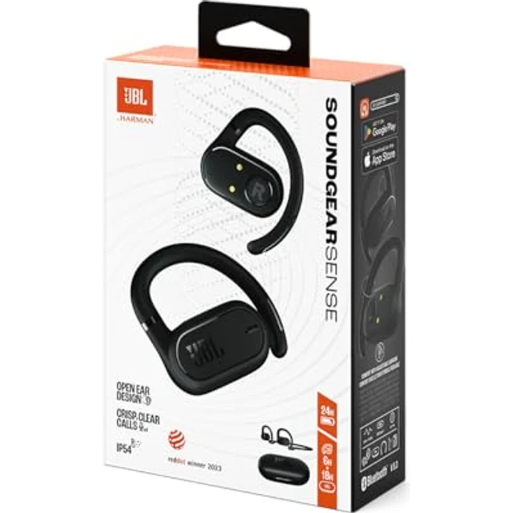 JBL Soundgear Sense – Kabellose Bluetooth-Open-Ear-Kopfhörer – Spritzwassergeschützt und komfortabel – In Schwarz – Bild 3