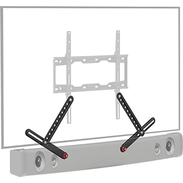 Barkan Universal Soundbar Halterung, für die Montage über oder unter TV, für 13 - 80 Zoll TV, für die meisten Soundbars, hält bis 6.5Kg, Einfache Montage
