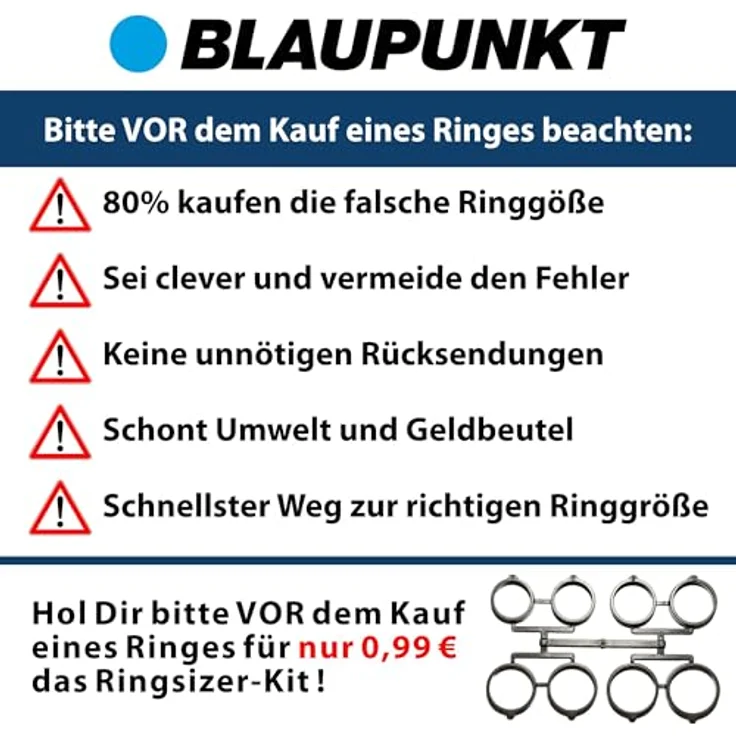 Blaupunkt Smart Ring Pro V3, Titanlegierung, Schritte, Puls, Schlaf, Temperatur, SpO2, HRV, IP68, schwarz, Größe 7 – Bild 3