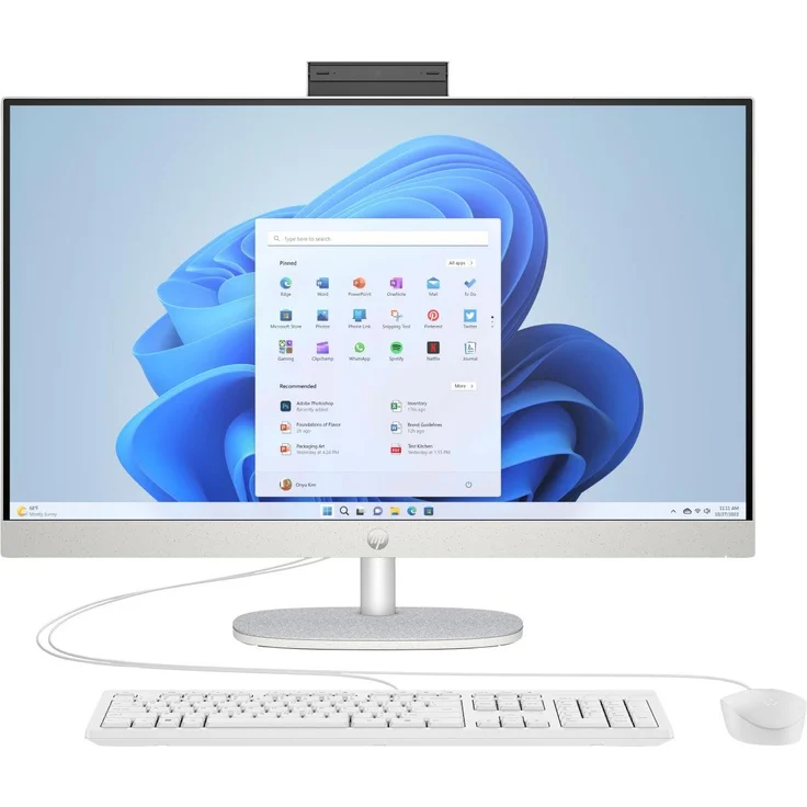 HP 27-cr0471ng All-in-One PC, 27" FHD, AMD Ryzen 7 7730U, 16 GB RAM, 512 GB SSD, Shell White, Windows 11 Home