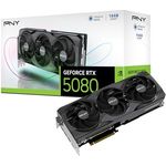 PNY GeForce RTX™ 5080 16GB OC Triple Fan Grafikkarte DLSS 4, mit NVIDIA Blackwell-Architektur und 16 GB GDDR7-Speicher