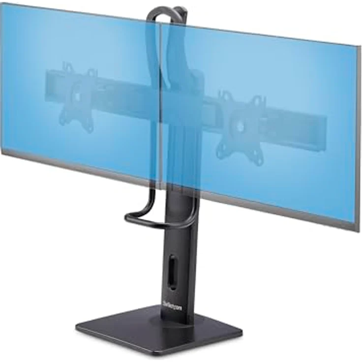 StarTech Monitorständer für 2 Monitore, Höhenverstellbare Monitorhalterung für 27" Displays, Tragkraft 12kg, stahl/aluminium, inkl. Kabelmanagement – Bild 1