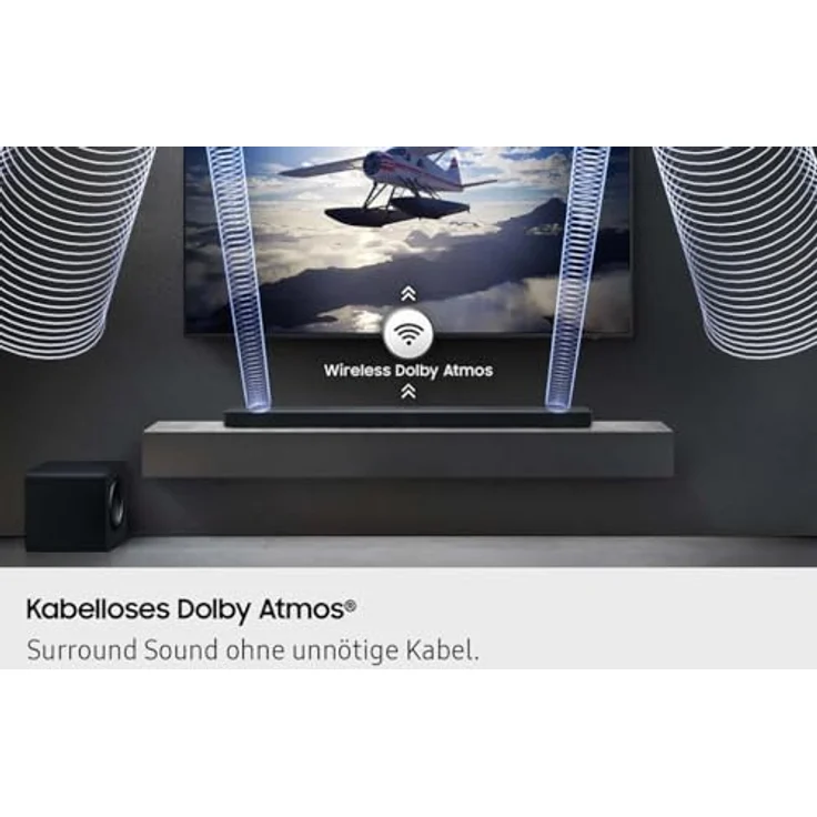 SAMSUNG HW-QS710GF Q-Series 3.1.2-Kanal-Soundbar mit kabellosem 6,5"-Subwoofer, Dolby Atmos, DTS:X und SpaceFit Sound, schwarz – Bild 9