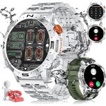 JUNG LIGE Smartwatch Damen & Herren Fitnessuhr, Bluetooth Smartwatch (3,63 cm/1,43 Zoll), 100+ Trainingsmodi, Wasserdicht, Android / iOS, Schwarz