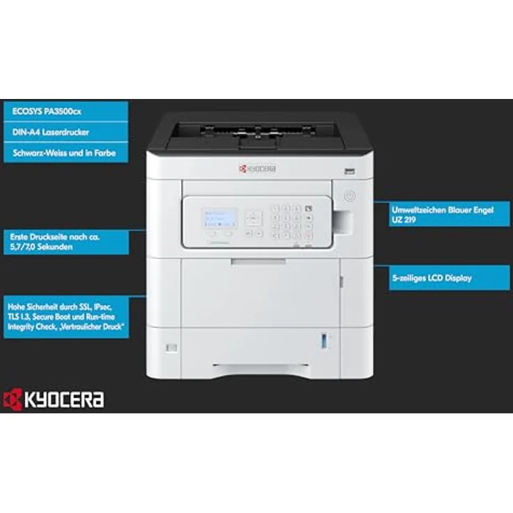 Kyocera Ecosys PA3500cx/Plus, Farblaserdrucker, 35 Seiten/Minute, Mobile Print-Funktion, 3 Jahre Full Service Vor-Ort – Bild 3